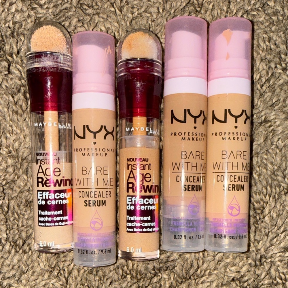 Maybelline/NYX concealer bundle all lightly used. See pics for colors -
